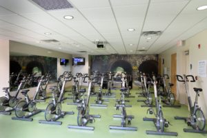 Check out the Twin Arches in our cycling room!