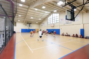 The basketball court is a big part of our "family fitness" feel